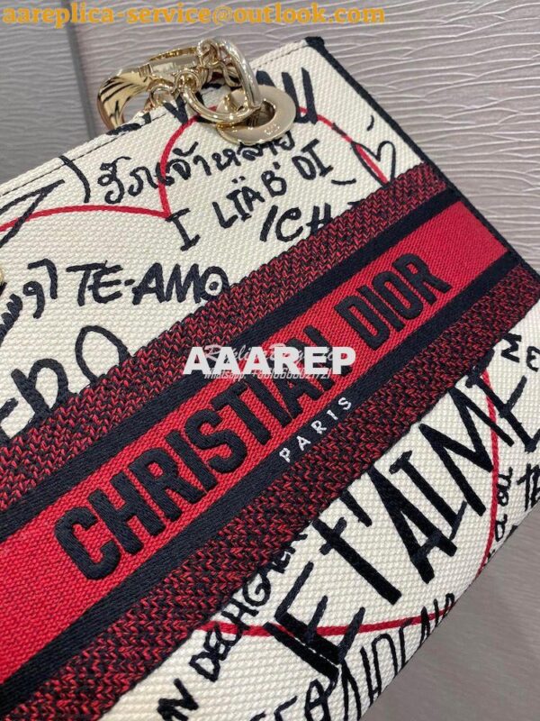 Replica Dior Medium Lady D-Lite Bag Graffiti Je'taime d'Amour Embroide 9