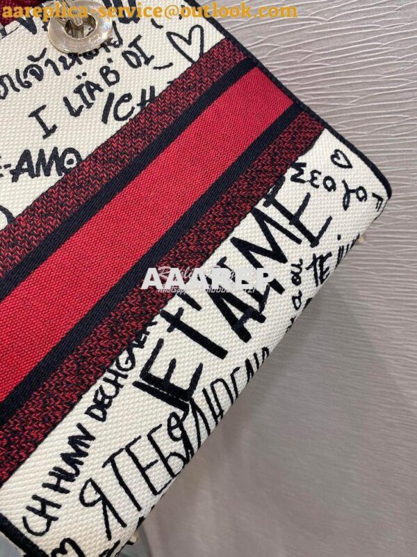 Replica Dior Medium Lady D-Lite Bag Graffiti Je'taime d'Amour Embroide 14