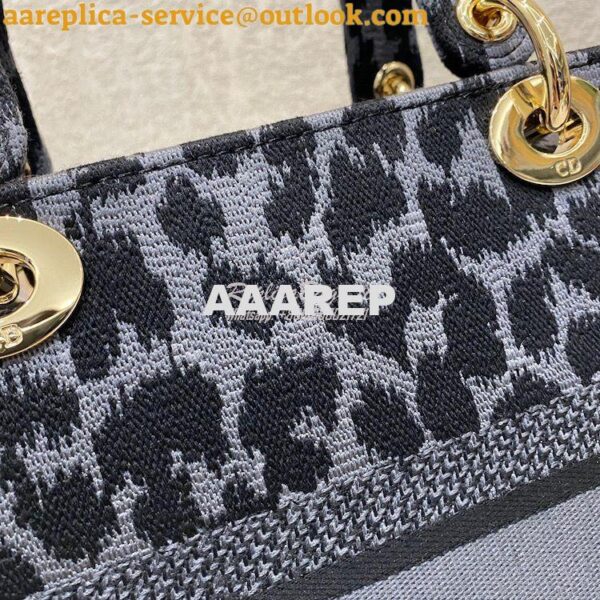 Replica Dior Medium Lady D-Lite Bag Gray Mizza Embroidery M0565 4