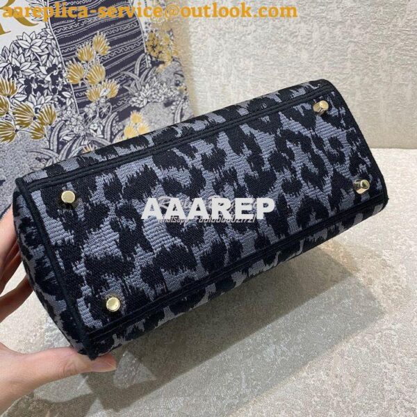 Replica Dior Medium Lady D-Lite Bag Gray Mizza Embroidery M0565 7