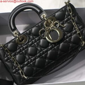 Replica Dior M0540 Medium Lady D-Joy Bag Black Cannage Lambskin With Heart Motif