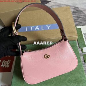 Replica Gucci 739076 Aphrodite shoulder bag with Double G Light pink 2