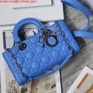 Replica Dior M0540 Medium Lady D-Joy Bag Blue Cannage Lambskin With Heart Motif