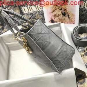 Replica Dior M0565 Lady Dior Medium Tote Bag M950 Gray 2