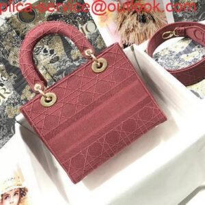 Replica Dior M0565 Lady Dior Medium Tote Bag M950 Red