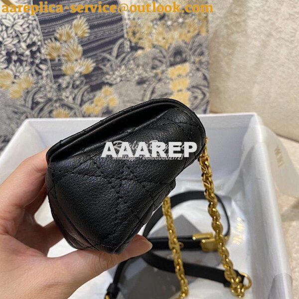 Replica Dior Micro Caro Bag in Black Supple Cannage Calfskin S2022 3