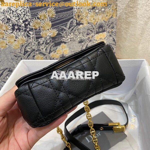 Replica Dior Micro Caro Bag in Black Supple Cannage Calfskin S2022 4