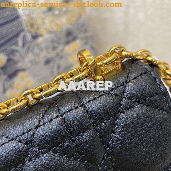 Replica Dior Micro Caro Bag in Black Supple Cannage Calfskin S2022 5