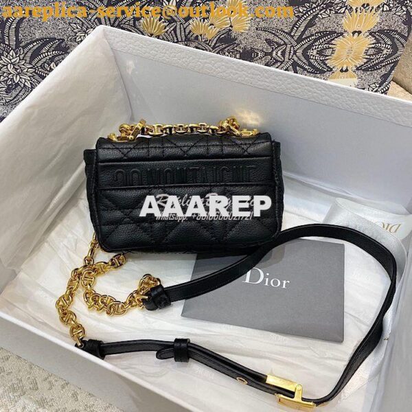 Replica Dior Micro Caro Bag in Black Supple Cannage Calfskin S2022 6