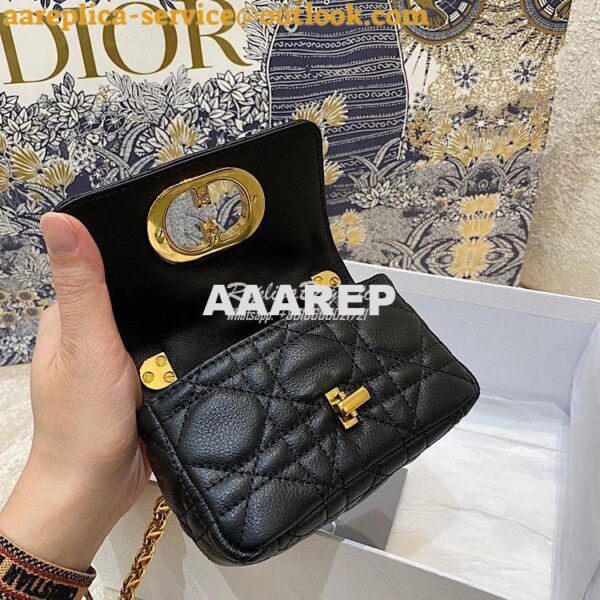 Replica Dior Micro Caro Bag in Black Supple Cannage Calfskin S2022 7