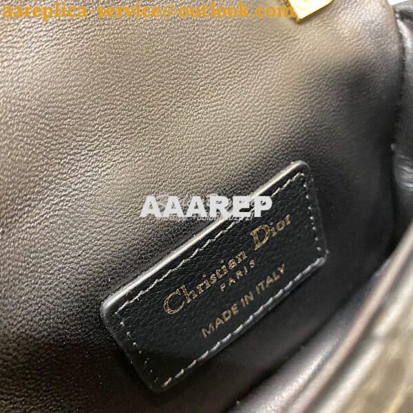 Replica Dior Micro Caro Bag in Black Supple Cannage Calfskin S2022 9