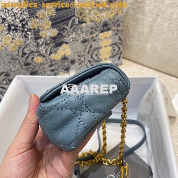 Replica Dior Micro Caro Bag in Cloud Blue Supple Cannage Calfskin S202 3
