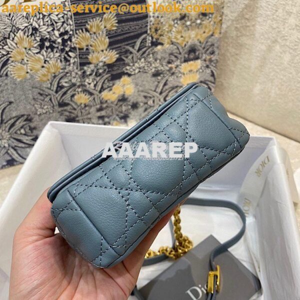 Replica Dior Micro Caro Bag in Cloud Blue Supple Cannage Calfskin S202 4