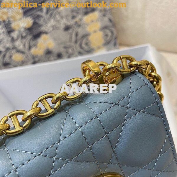 Replica Dior Micro Caro Bag in Cloud Blue Supple Cannage Calfskin S202 5