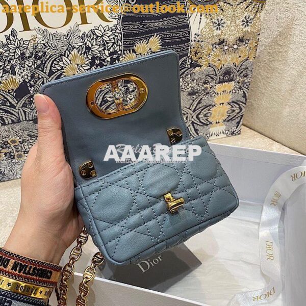 Replica Dior Micro Caro Bag in Cloud Blue Supple Cannage Calfskin S202 7