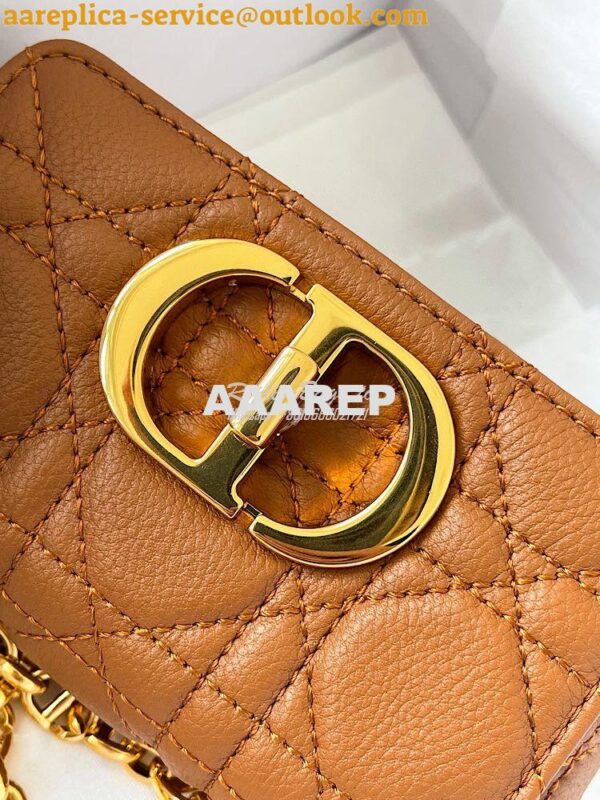 Replica Dior Micro Caro Bag in Cognac Supple Cannage Calfskin S2022 7