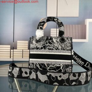 Replica Dior M0565 Medium Lady D-Life Bag Black Cupidon Embroidery 2