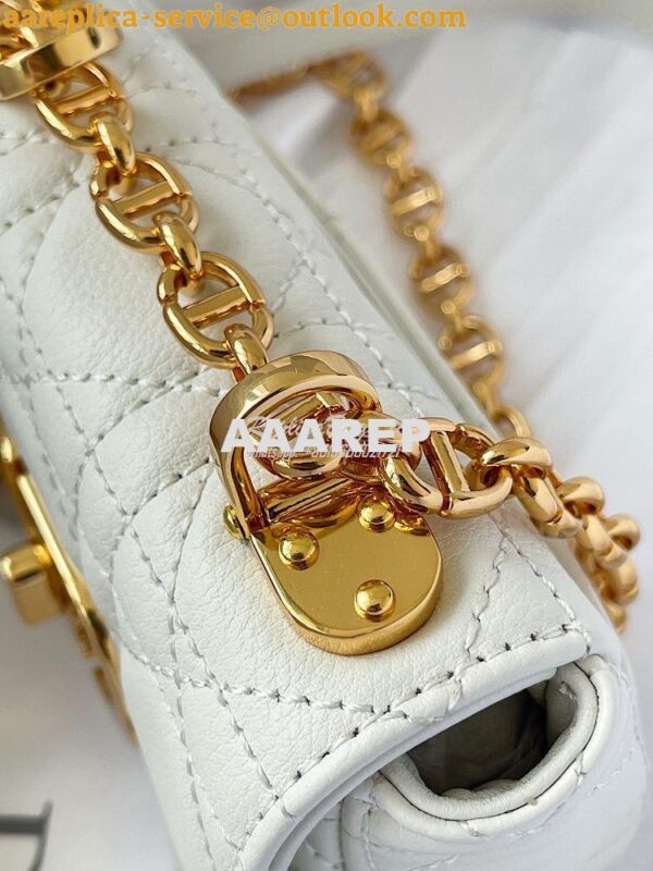 Replica Dior Micro Caro Bag in White Supple Cannage Calfskin S2022 3