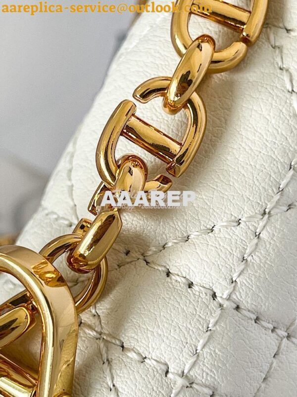 Replica Dior Micro Caro Bag in White Supple Cannage Calfskin S2022 5