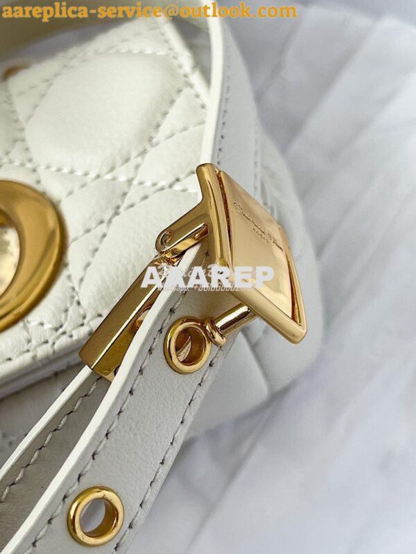 Replica Dior Micro Caro Bag in White Supple Cannage Calfskin S2022 6
