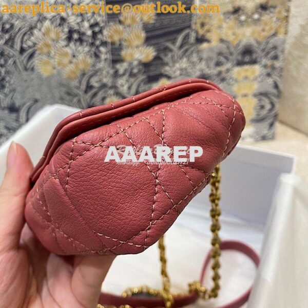 Replica Dior Micro Caro Bag in Yarrow Pink Supple Cannage Calfskin S20 4
