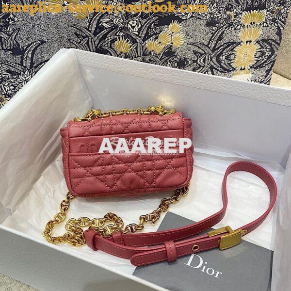 Replica Dior Micro Caro Bag in Yarrow Pink Supple Cannage Calfskin S20 6