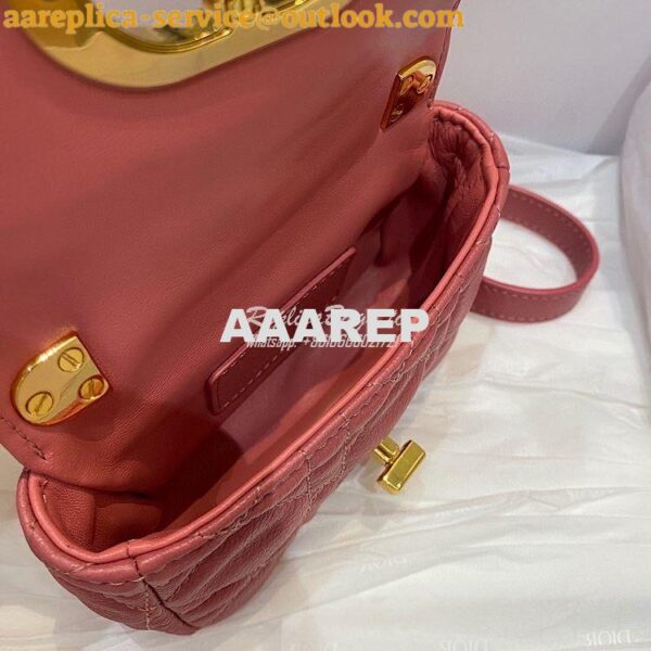 Replica Dior Micro Caro Bag in Yarrow Pink Supple Cannage Calfskin S20 8