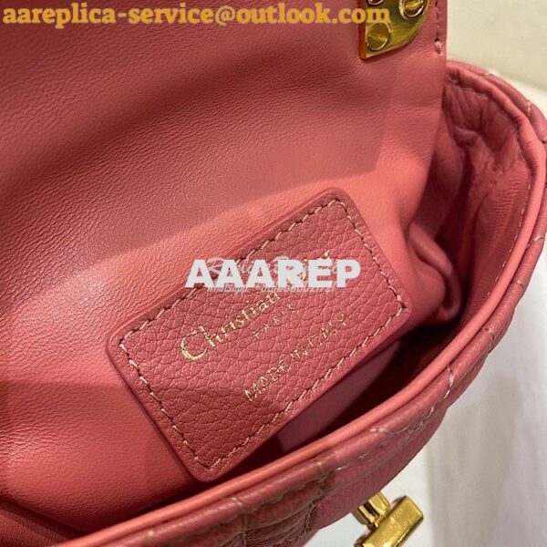 Replica Dior Micro Caro Bag in Yarrow Pink Supple Cannage Calfskin S20 9