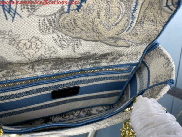 Replica Dior M0565 Medium Lady D-Life Bag Blue Toile de Jouy Embroidery 7