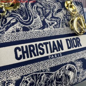 Replica Dior M0565 Medium Lady D-Life Bag Blue Toile de Jouy Reverse Embroidery 2