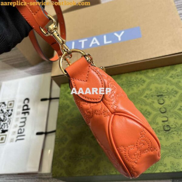 Replica Gucci 739736 GG Matelassé Mini Bag Orange 2