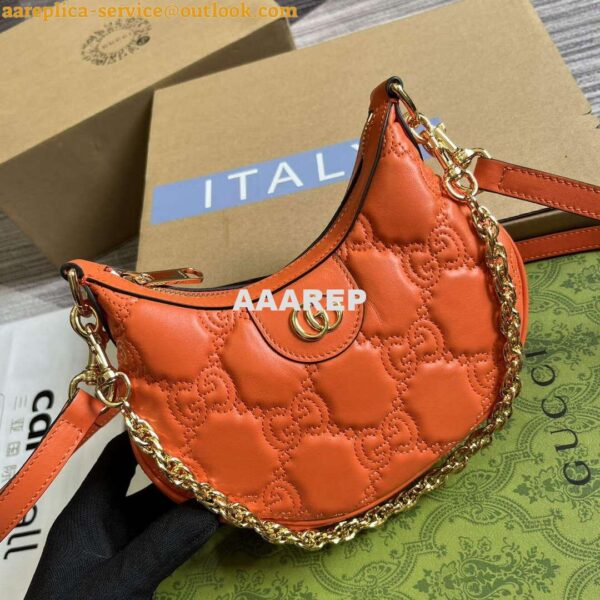 Replica Gucci 739736 GG Matelassé Mini Bag Orange 3