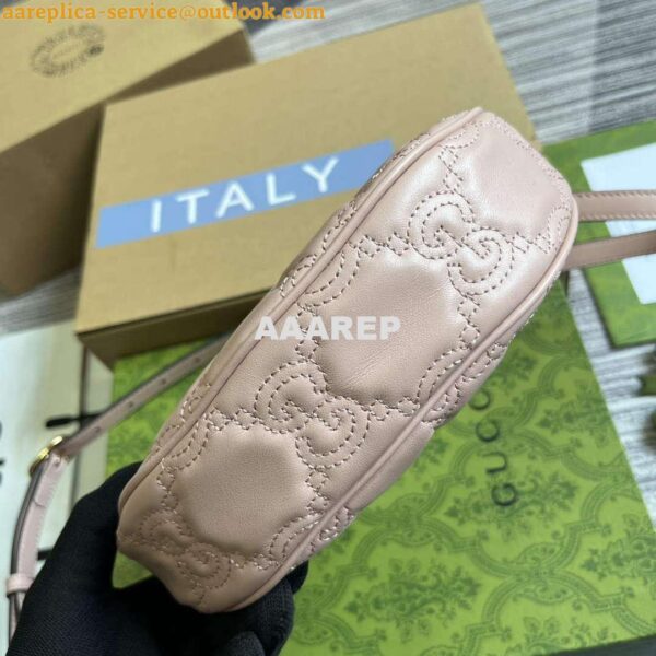 Replica Gucci 739736 GG Matelassé Mini Bag Pink 5