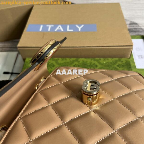 Replica Gucci ‎740834 GG Deco Small Shoulder Bag Apricot 5