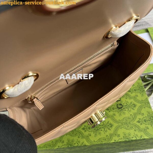 Replica Gucci ‎740834 GG Deco Small Shoulder Bag Apricot 6