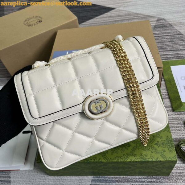 Replica Gucci ‎740834 GG Deco Small Shoulder Bag White 3