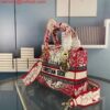 Replica Dior M0565 Medium Lady D-Life Bag Navy Blue Embroidery with Red 2