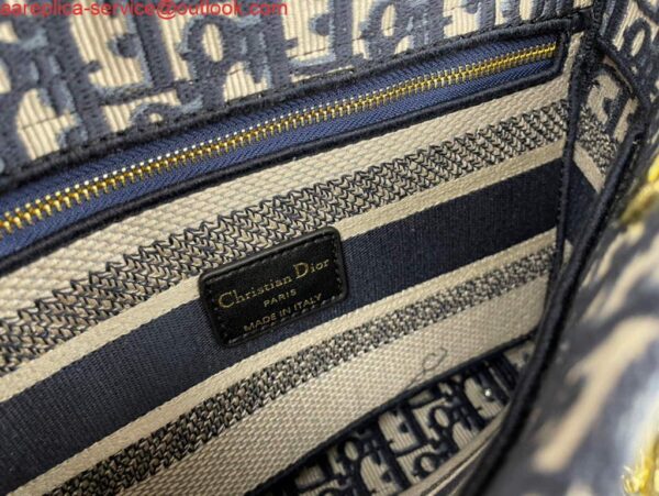 Replica Dior M0565 Medium Lady D-Life Bag Oblique Jacquard Navy Blue 9