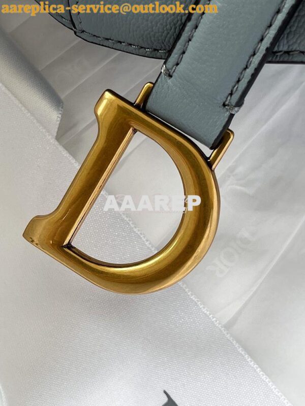 Replica Dior Micro Saddle Bag Cloud Blue Goatskin S5662 7