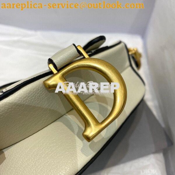 Replica Dior Micro Saddle Bag Latte Goatskin S5662 4