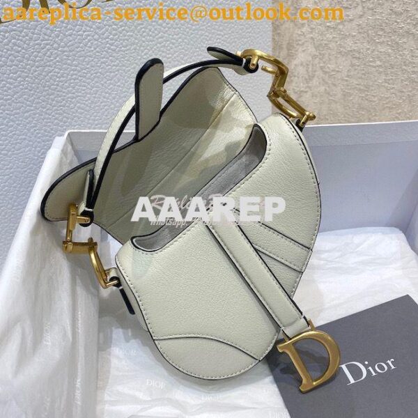 Replica Dior Micro Saddle Bag Latte Goatskin S5662 7