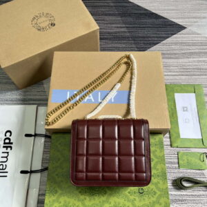 Replica Gucci ‎741457 Gucci Deco Mini Shoulder Bag Wine Red