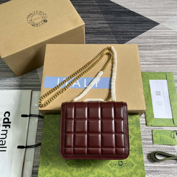 Replica Gucci ‎741457 Gucci Deco Mini Shoulder Bag Wine Red 3