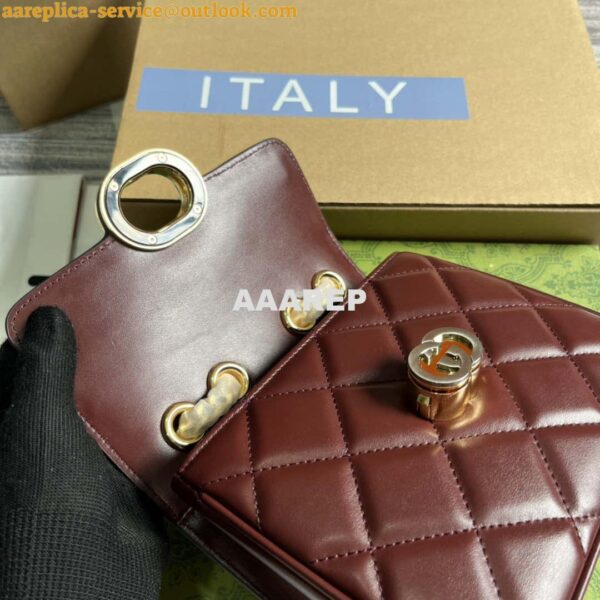 Replica Gucci ‎741457 Gucci Deco Mini Shoulder Bag Wine Red 9