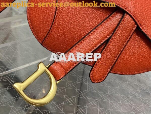 Replica Dior Micro Saddle Bag with Strap Orange Goatskin S5685 4