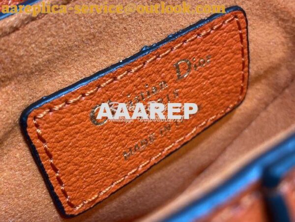 Replica Dior Micro Saddle Bag with Strap Orange Goatskin S5685 9