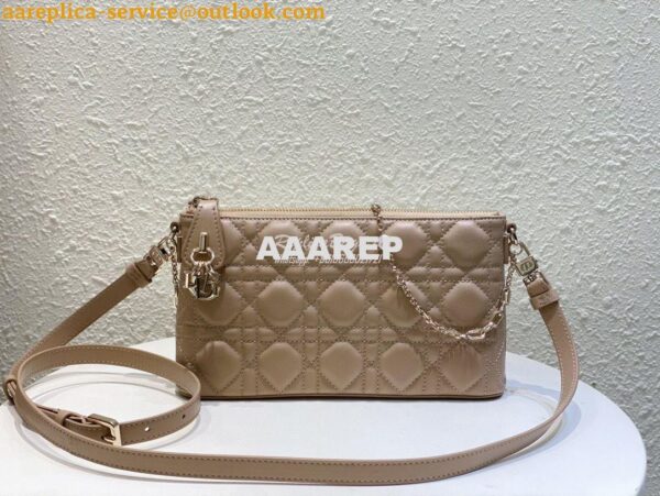 Replica Dior Midi Mini Bag Cannage Lambskin S6006 Biscuit