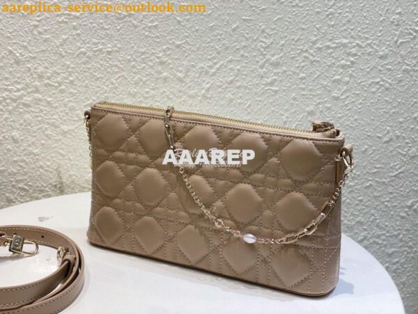 Replica Dior Midi Mini Bag Cannage Lambskin S6006 Biscuit 3