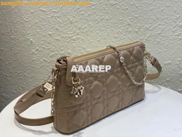 Replica Dior Midi Mini Bag Cannage Lambskin S6006 Biscuit 4