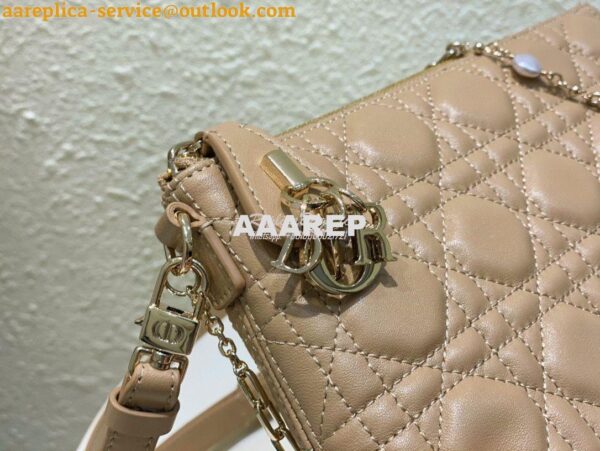 Replica Dior Midi Mini Bag Cannage Lambskin S6006 Biscuit 5